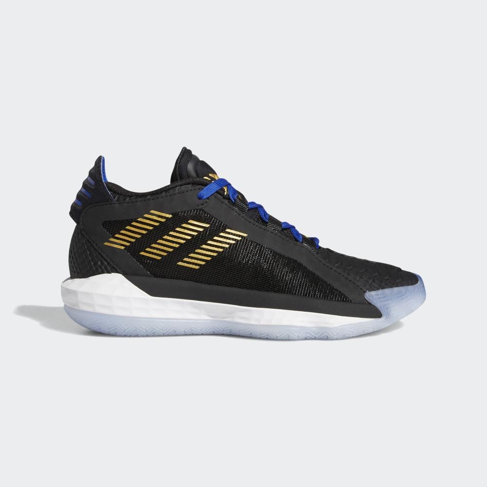 Adidas Boys' Dame 6 Basketball Shoes Black/Gold Metal Ireland FV4214